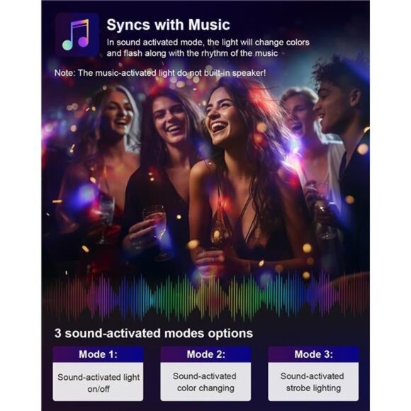 Sound activated disco ball party light LED DJ strobe stage light with remote - Picture 5 of 8